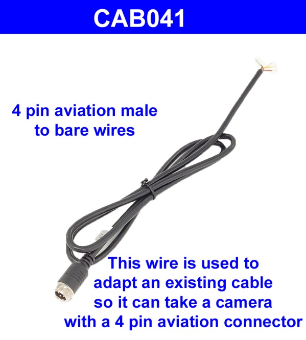 Male 4 pin aviation connector to bare terminals